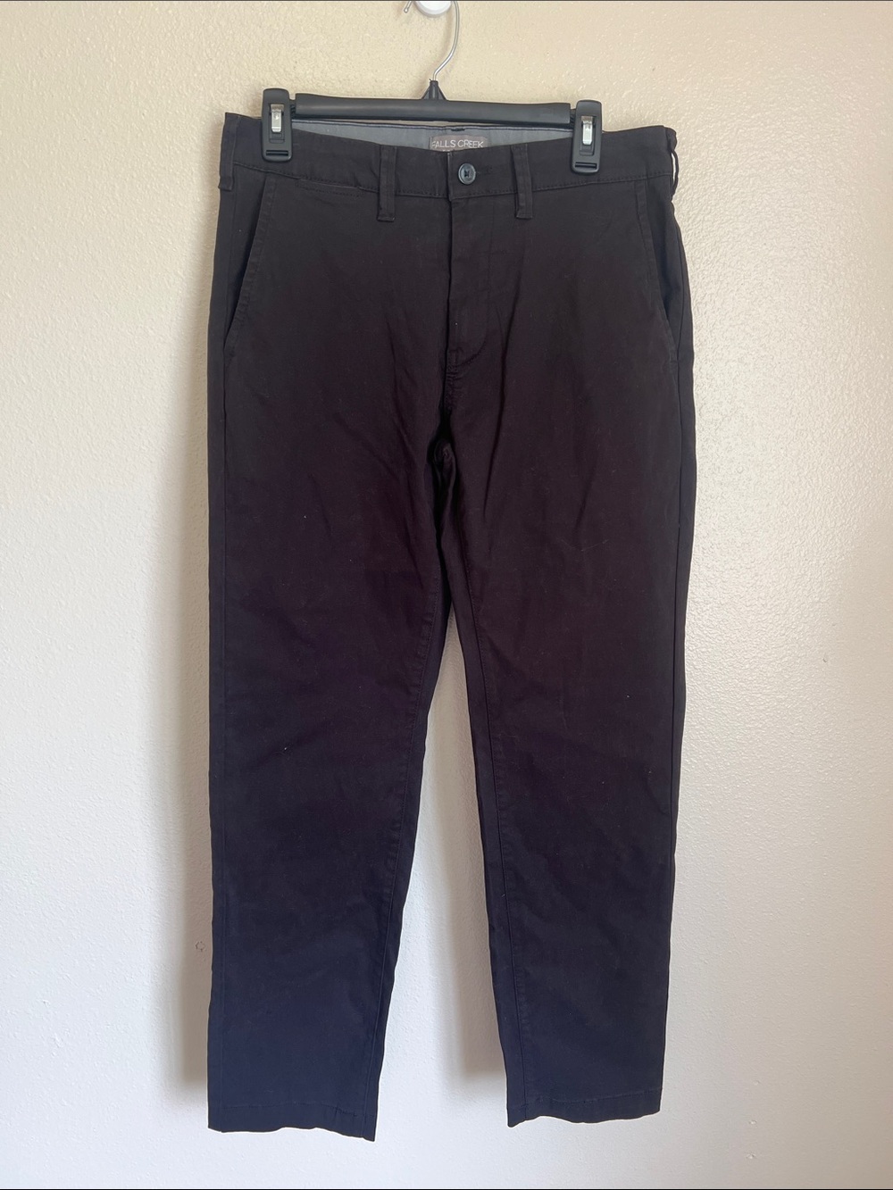 Men's Black Straight Stretch Chinos